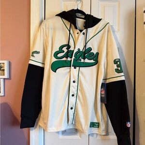 NWT NFL Philadelphia Eagles Jersey shirt with hood MEDIUM